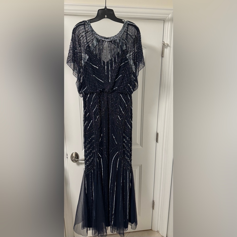 Elegant Navy Beaded Dress